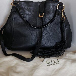 G.I.L.I.  leather tote, roma , with shoulder strap